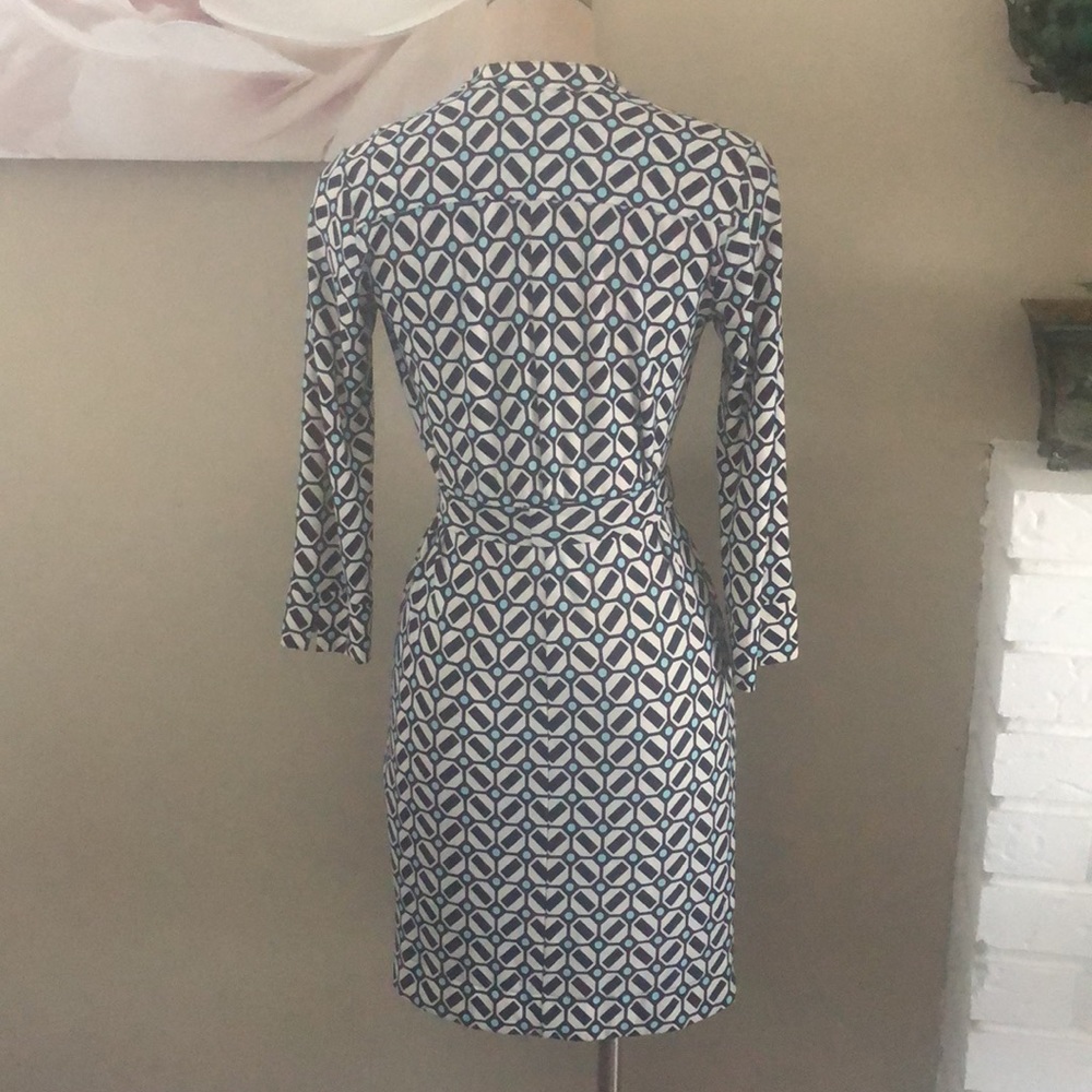 Dm Collection Belted Print Dress View 4